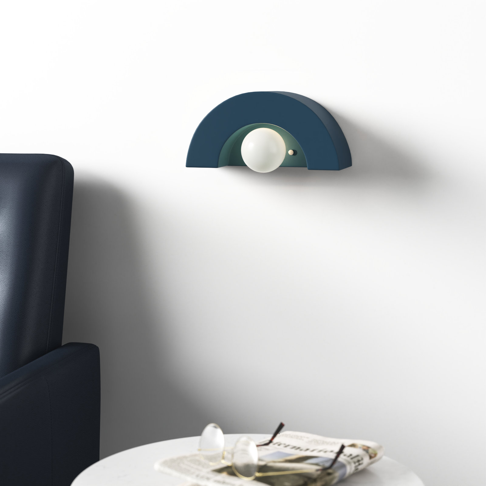 Payam Single Light Dimmable Demilune Sconce, Midnight Sky