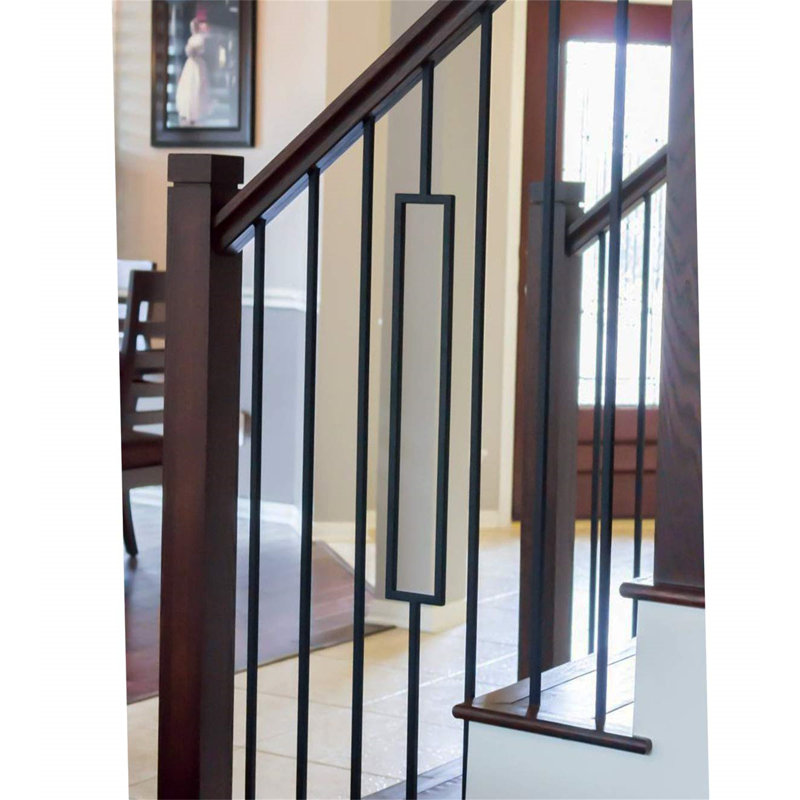 Satin Black Powder Coated Wrought Iron Stair Balusters
