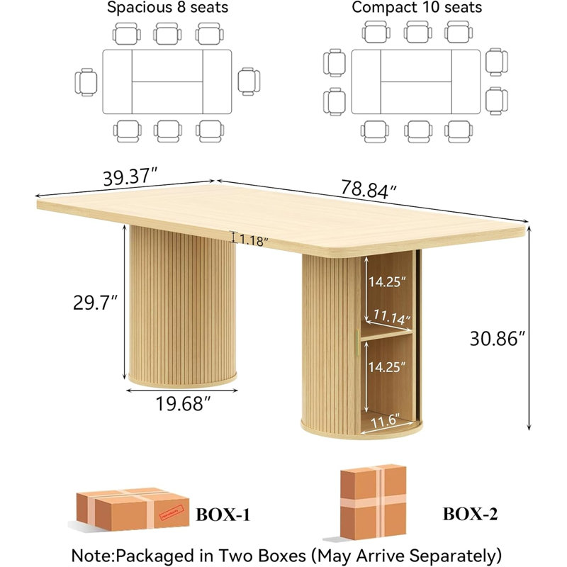 79" Dining Table For 8-10 People