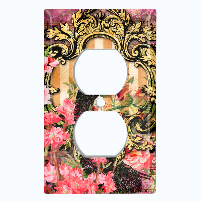 Patterned 1 - Gang Duplex Outlet Standard Wall Plate