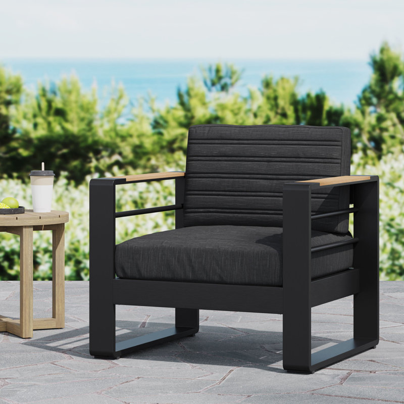 Accent Chair, Black Fabric