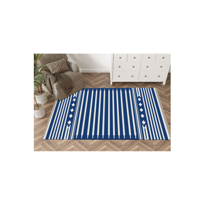 Tapis bleu lavable à la machine
