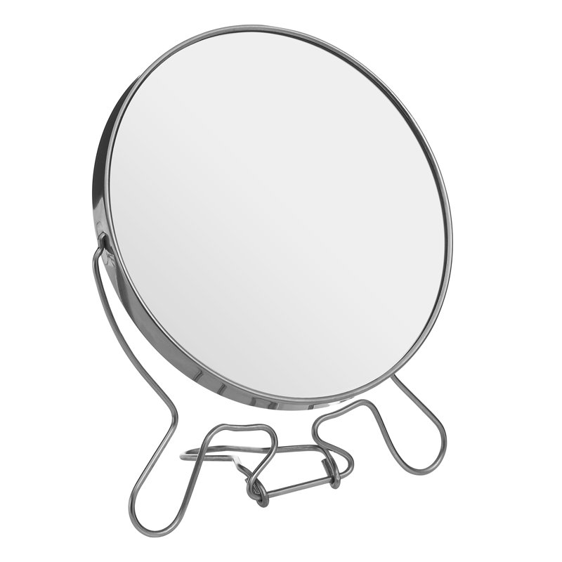 Metal Flat Mirror, Silver, 22cm H x 18cm W