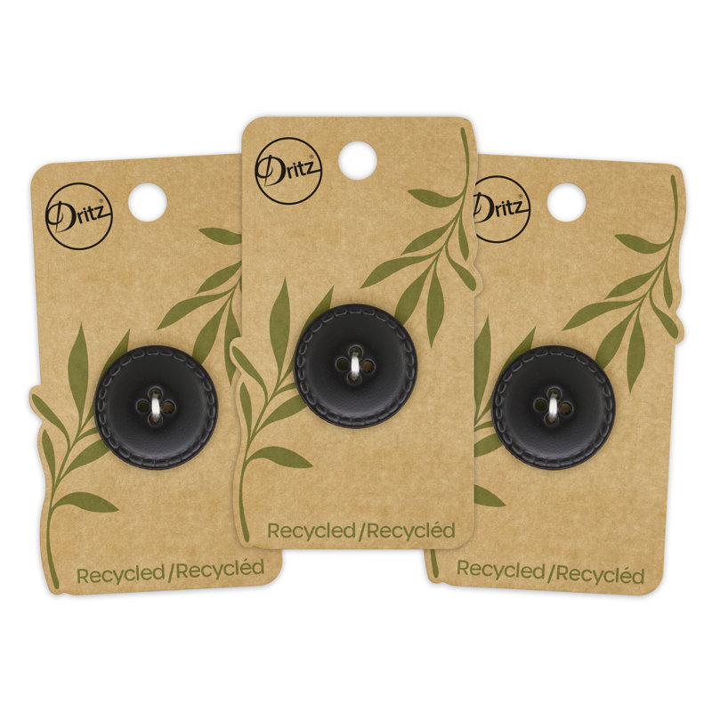 Bouton rond en cuir recyclé Dritz
