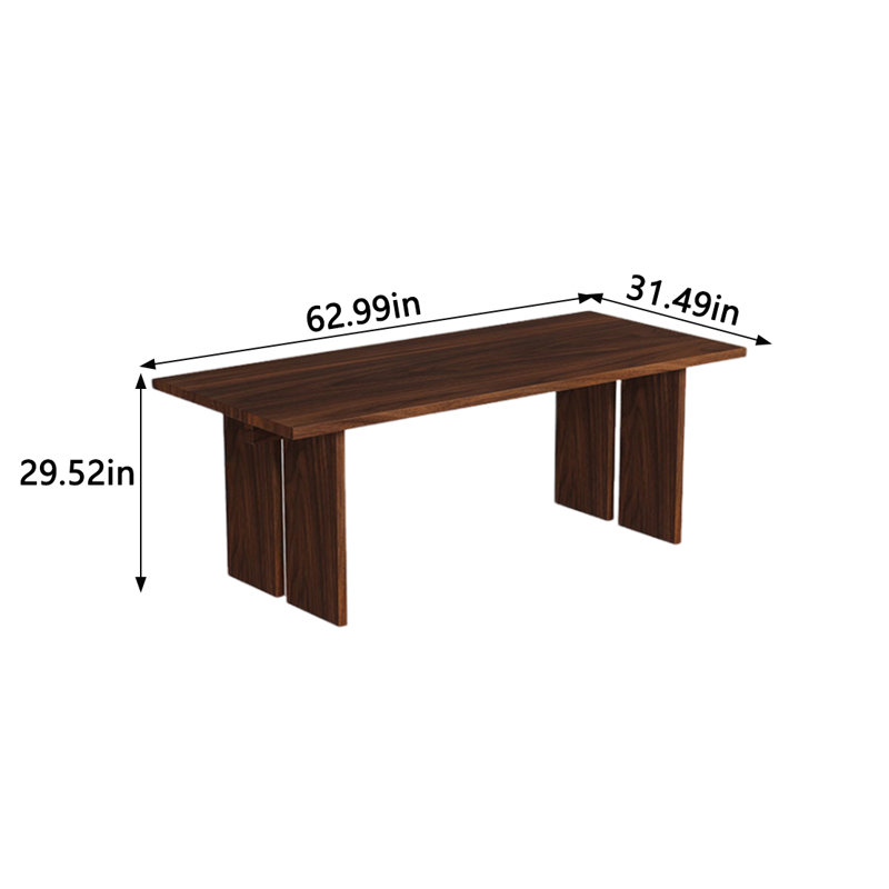 Leoniida Walnut Solid Wood Dining Table, 31.49" W x 62.99" L