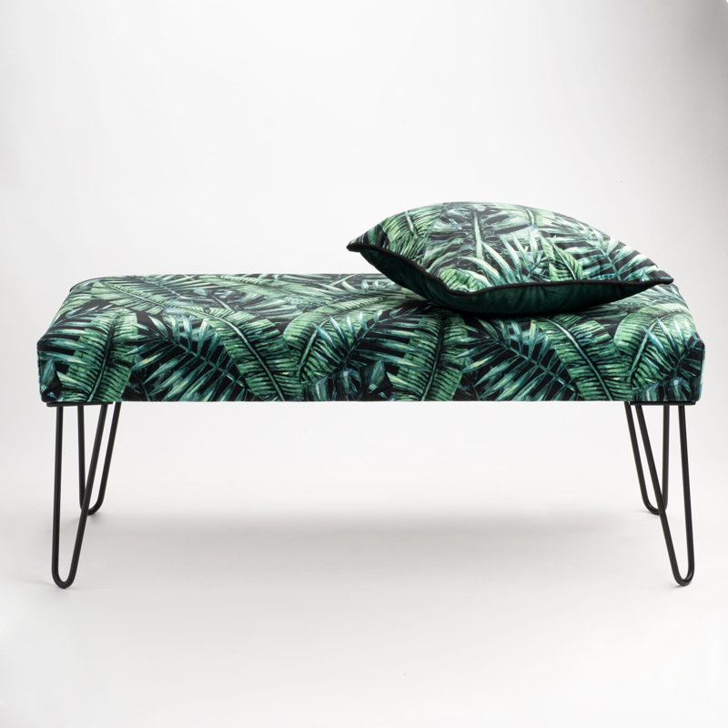 Bement Velvet Upholstered Bench, H40 x W80 x D35cm