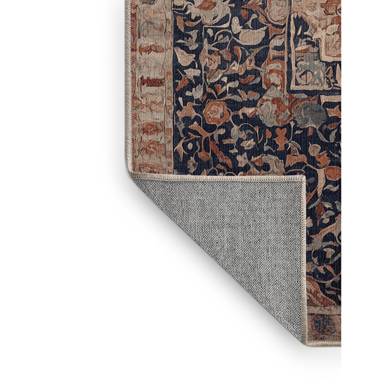 Machine Washable Brown Area Rug, Rectangle 7' x 9'