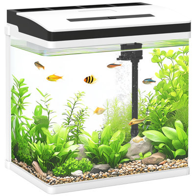 Aquarium Glass Fish Tank with Filter LED Lighting Water Pump