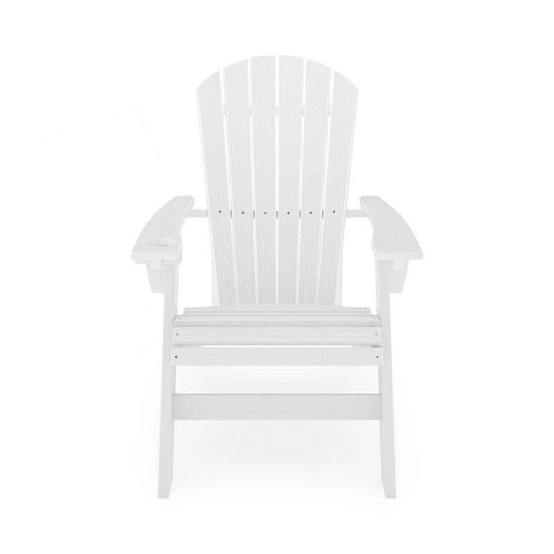 Chaise Adirondack, bois d'œuvre robuste en polyéthylène haute densité pour la piscine, le patio et le jardin, Blanc