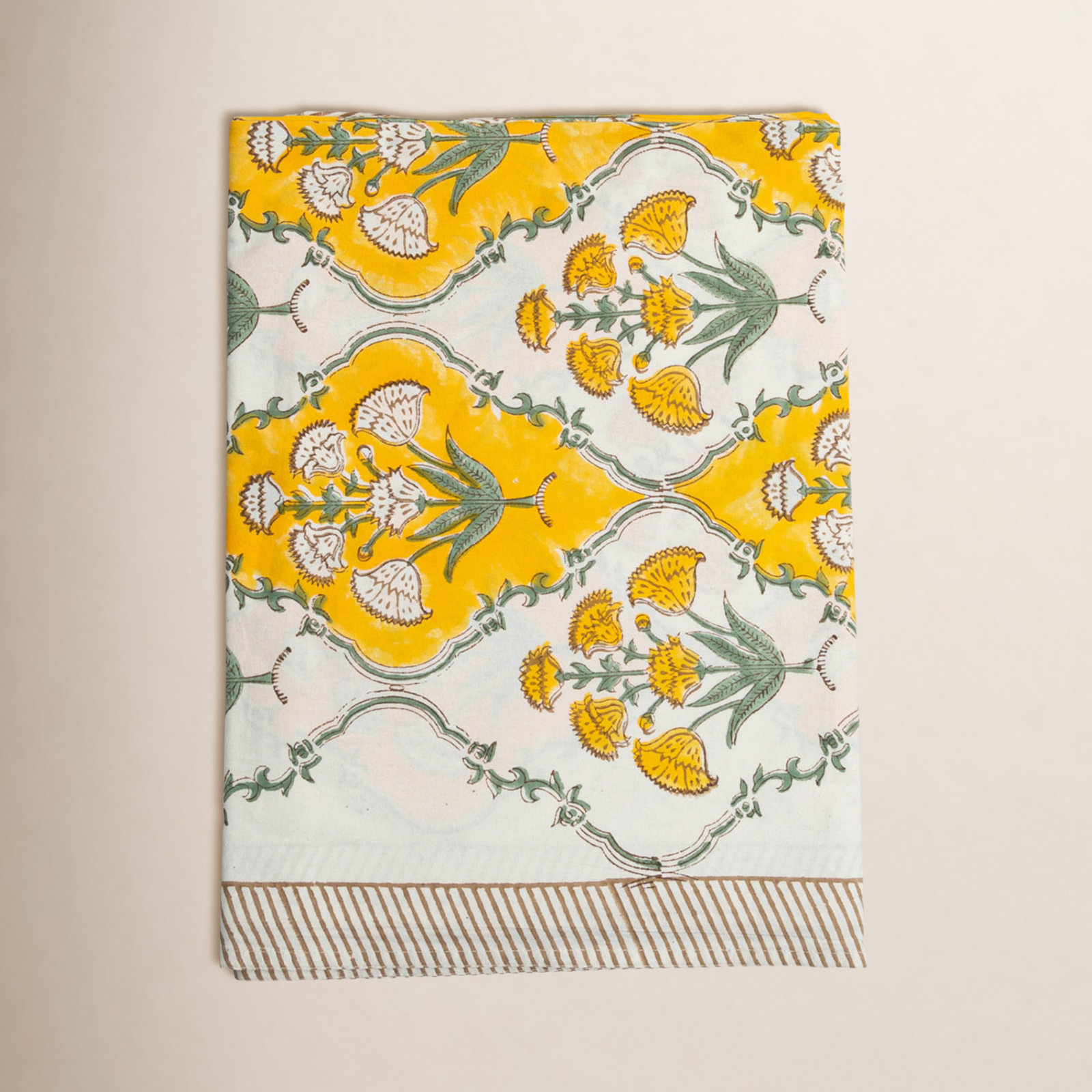 Cabana 108" Cotton Tablecloth, Yellow Floral