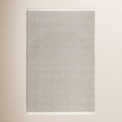 Gray Hand-Woven Chevron Rug