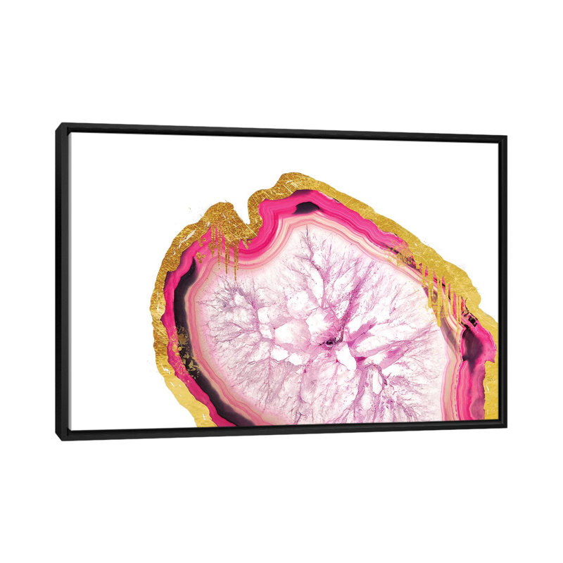 «Deliquesce Blush», impression sur toile tendue, H 40 po x l 60 po x P 1,5 po, Toile avec cadre noir, Pas de tapis