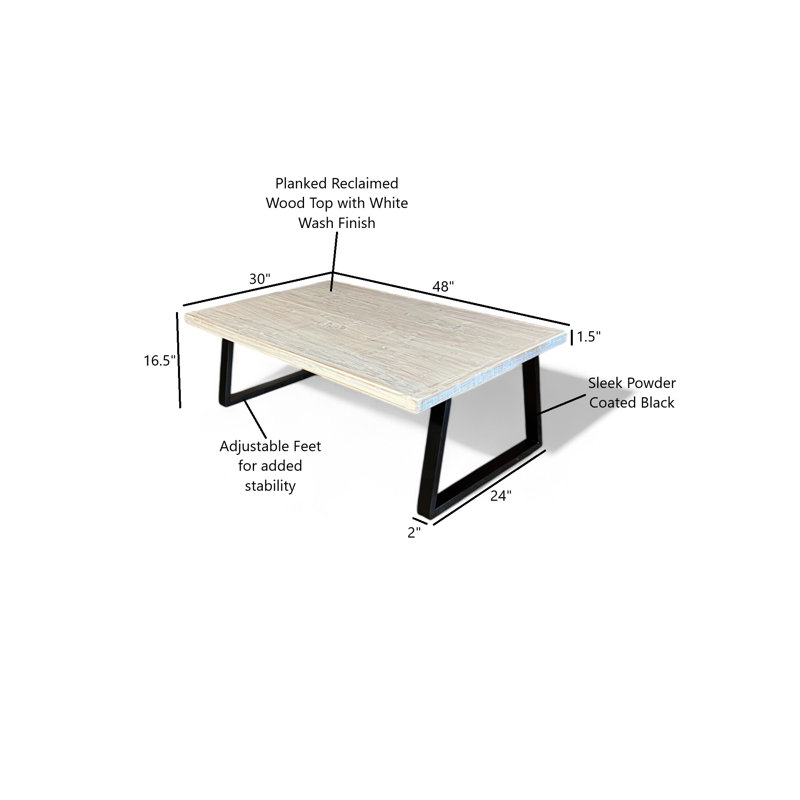 Table basse The Urban Craftsman, Blanc, H 16,5 po x L 30 po x l 48 po
