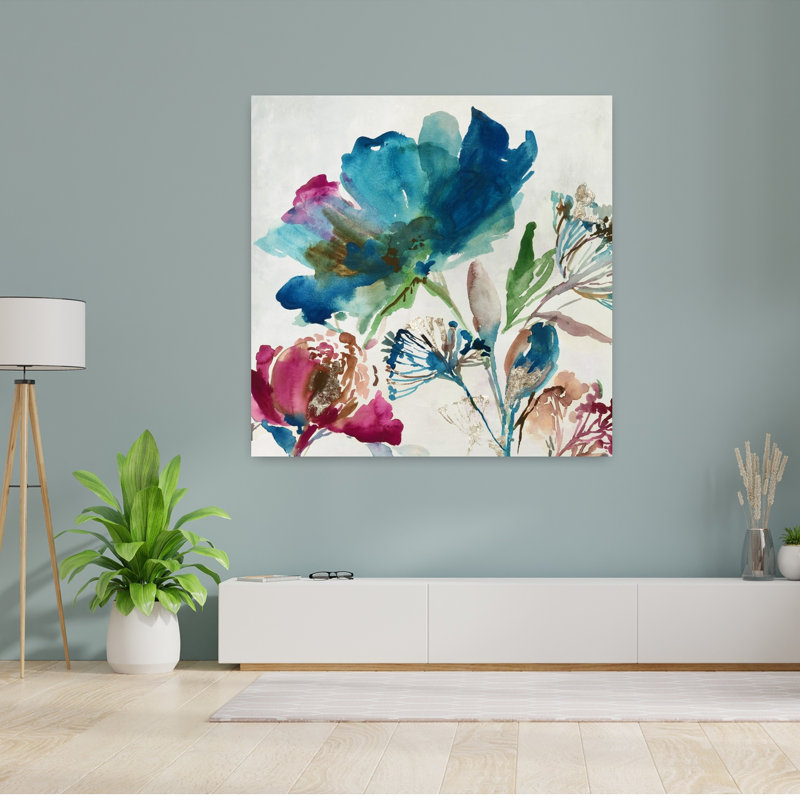 «Blossoming II», art naturel audacieux et abstrait, H 48 po x l 48 po