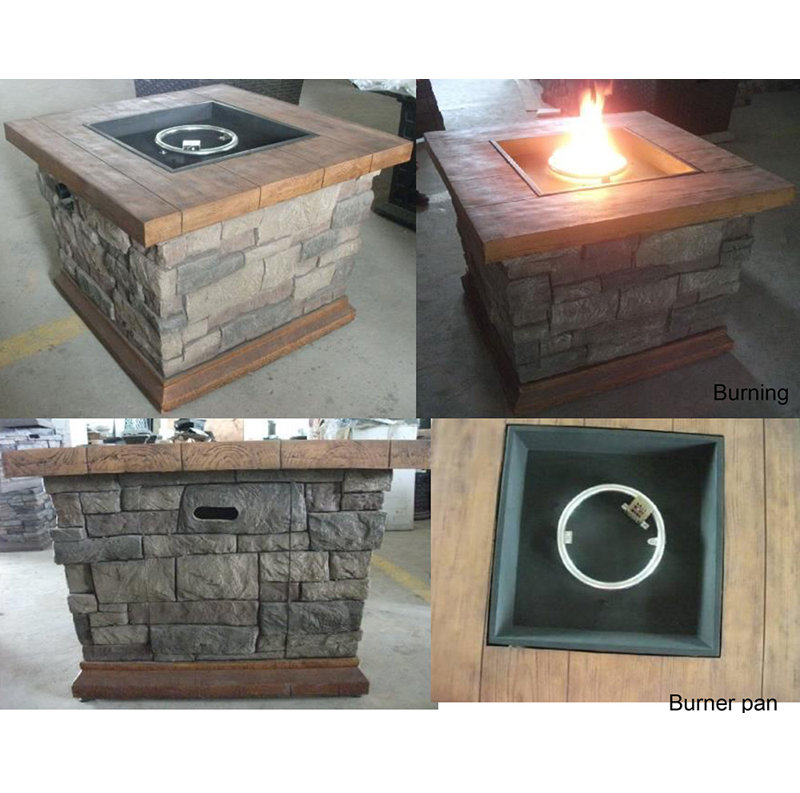 Clitheroe Square Propane Smokeless Fire Pit Table
