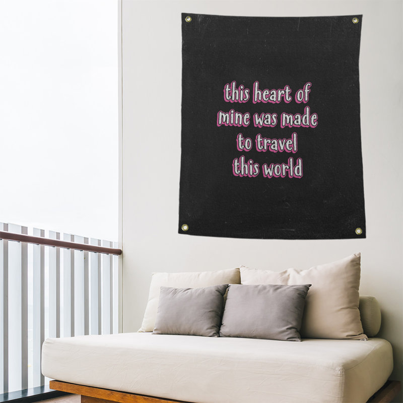 Polyester Tapestry, 80" H x 59" W, Pink