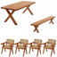 Modern simple solid wood rectangular table set