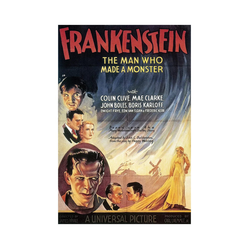 Film: Frankenstein, 1931 - Wrapped Canvas Print, 20.32 cm H x 30.48 cm W