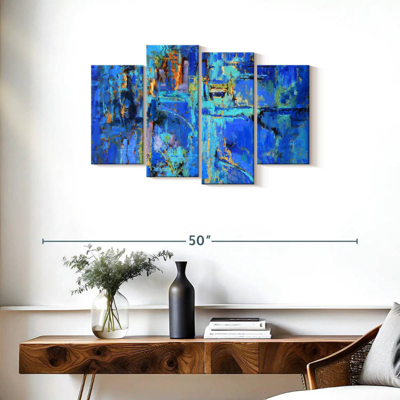 Avery Royal Blue Abstract, 22" H x 36" W
