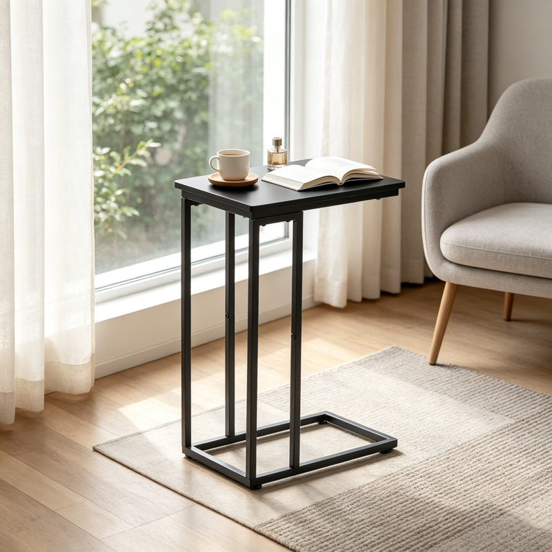 Ensemble de 2 tables de bout en C en forme de C, bureau pour ordinateur portable, salon, chambre à coucher et petits espaces
