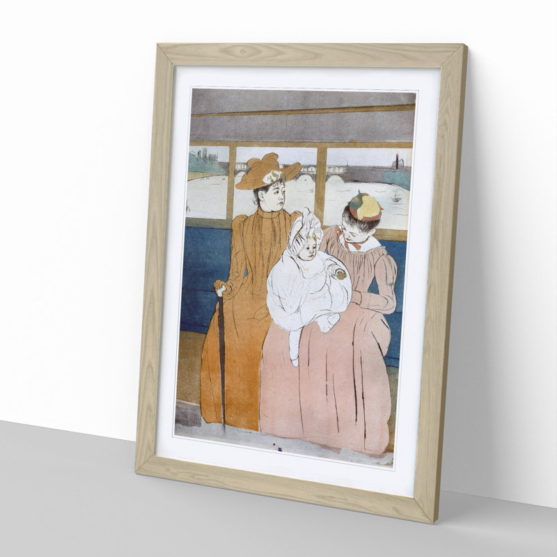 On the River by Mary Cassatt - Picture Frame Painting, Oak Framed, 36cm H x 27cm W x 2cm D