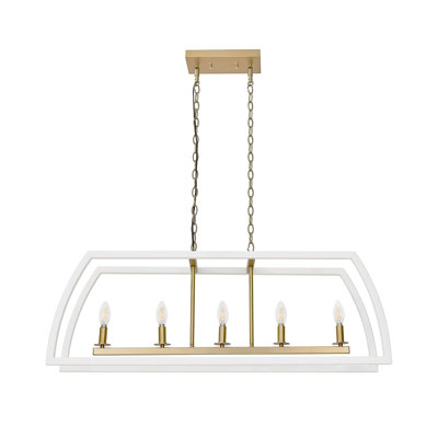 5 - Light Gold/White Kitchen Island Pendant