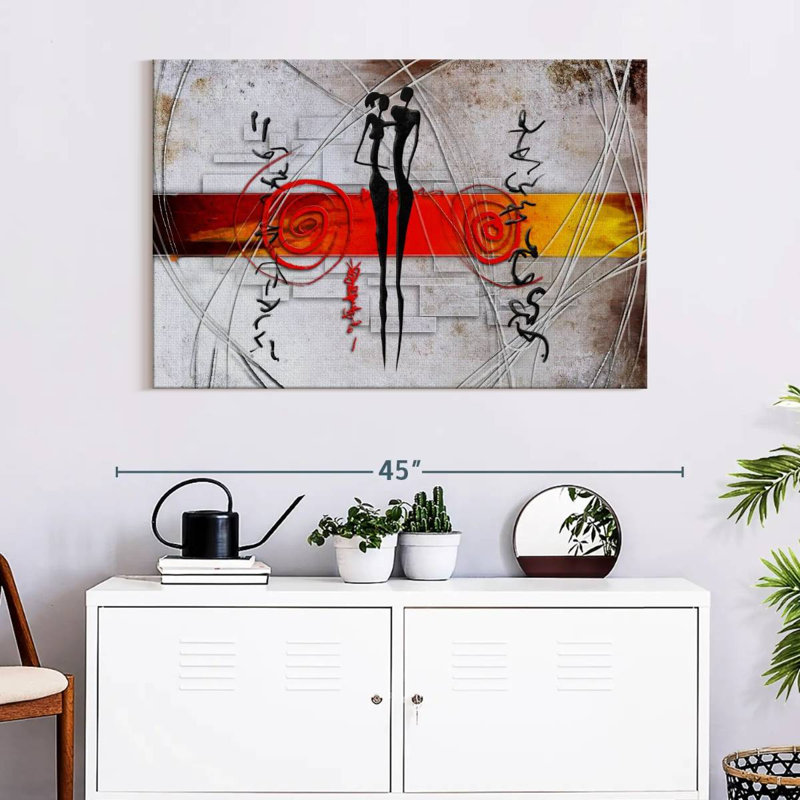 Villageois tribaux d'Afrique, H 16 po x l 24 po