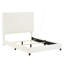 Grand lit plateforme tapissier blanc