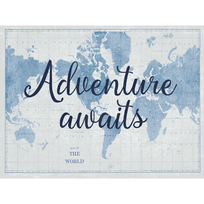 " World Map White And Blue V2 " by Sue Schlabach