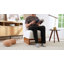 Fauteuil d'appoint moderne, méridienne rembourrée avec base en bois massif, fauteuil de lecture design pour le salon et la chambre à coucher-343340742