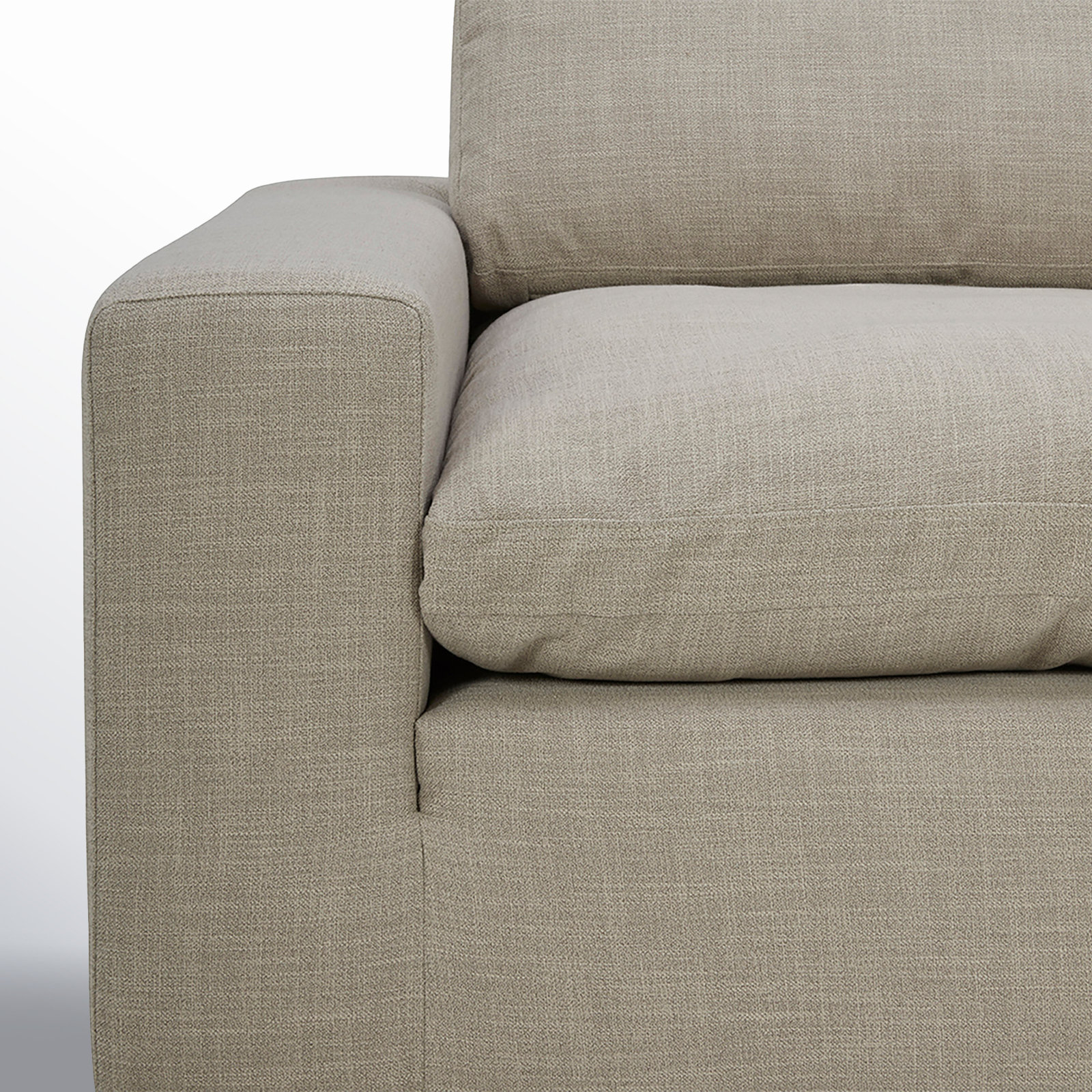 Asher Sofa and Chaise, Right Hand Facing, Effie Flax Performance Linen