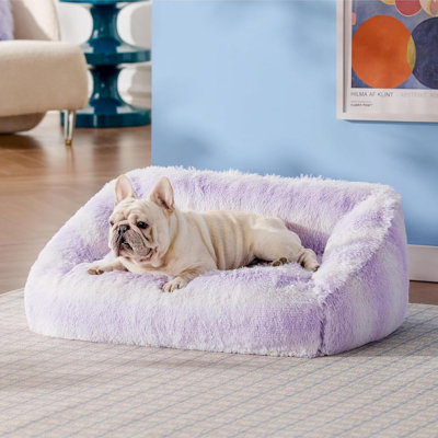 Lit de chat mignon pour chat - Furry, intérieur, grand canapé, lavable, petit lit pour chien apaisant pour chiot avec un design tendance