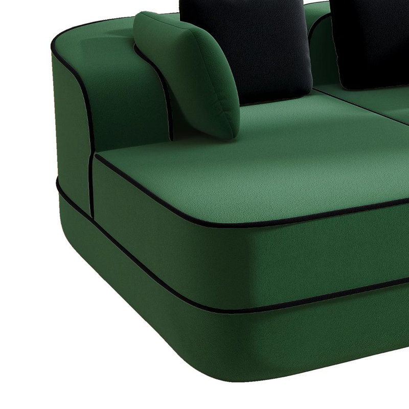 Canapé modulaire 77,2 po Teddy, Vert émeraude