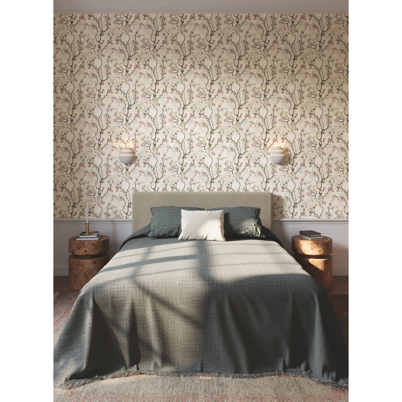 Floral Wallpaper Roll, Pink