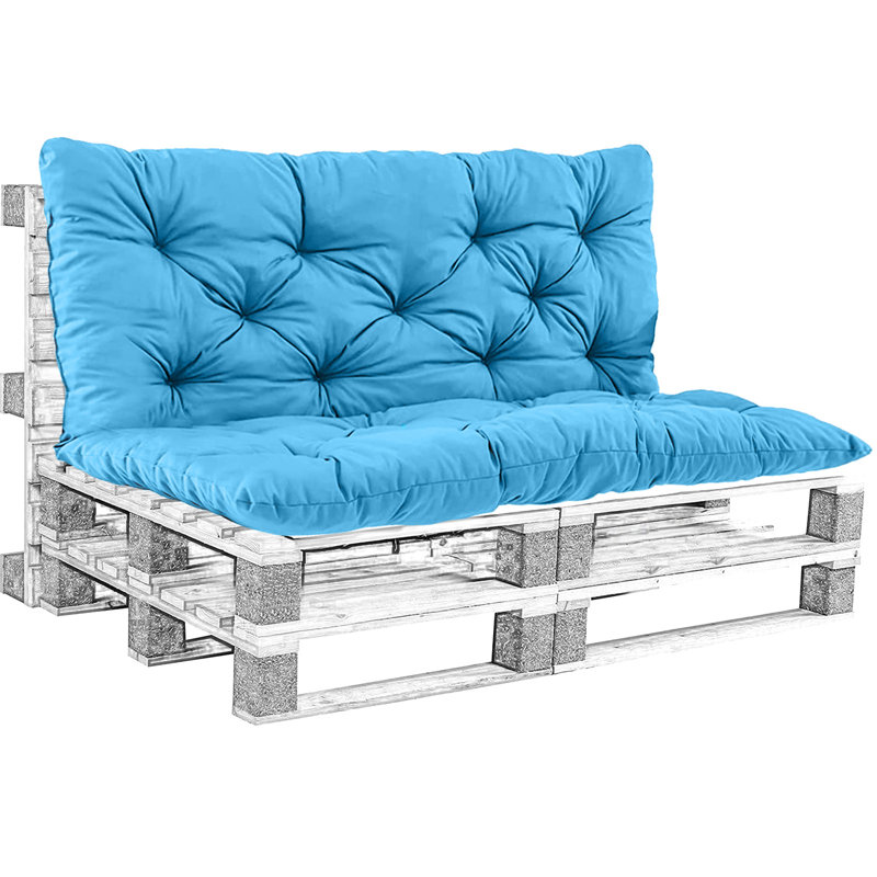 2-3 Seat Swing Replacement Cushion, Outdoor Bench Cushions With Backrest Thicken 4", Sky Blue, 40" W x 20" D