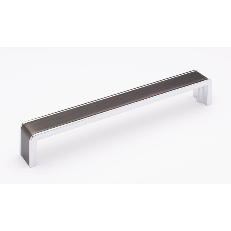Fusion 12" Center to Center Bar Pull, 8'', Gunmetal/Polished Chrome