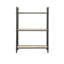 Bibliothèque en chêne antique et gris sable. 3 Design avec métal. Rangez vos biens. L 26 po x H 36 po x P 14 po. Tablettes à cadre de 24 lb. Ajoutez un look chic. 14 po.-121110957