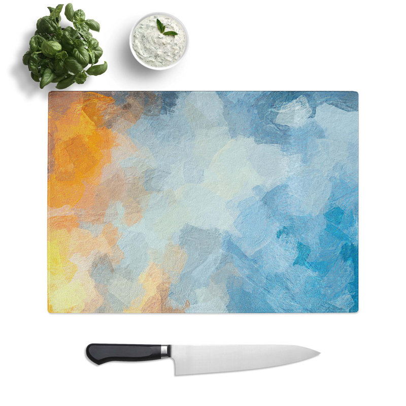 Tempered Glass Code Word Chopping Board, 28.5 cm W x 20 cm L