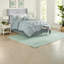 Ensemble de literie 7 pièces élégant, édredon en polyester écume de mer, style chambre à coucher moderne