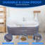 Baignoire gonflable Serenelife avec tapis de massage à bulles, comprend un coussin gonflable assorti, un porte-gobelet et une télécommande pour l'éclairage à DEL et un tapis à bulles, avec support pour dossier et accoudoirs