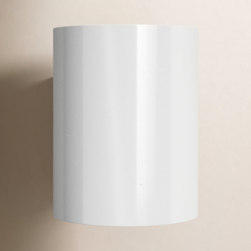 Outdoor Bullets 1 - Light LED Outdoor Armed Sconce, White, 7.25" H x 5.13" W x 5.13" D
