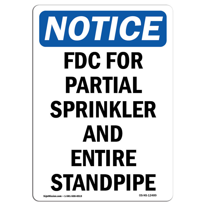 FDC for Partial Sprinkler and Sign