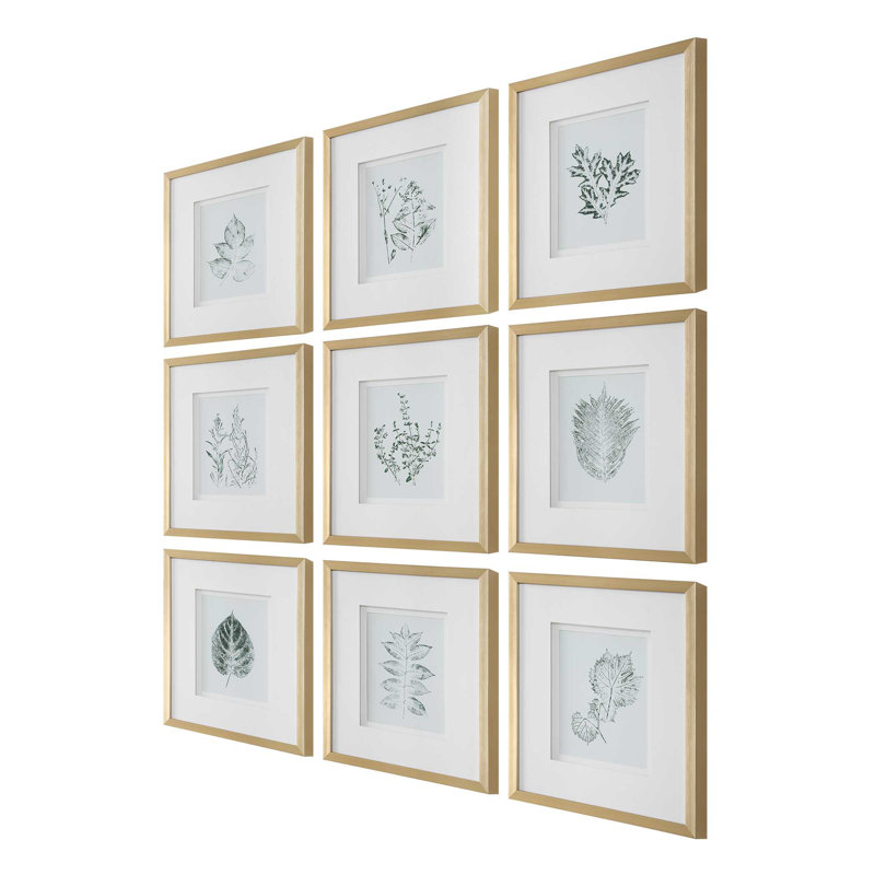 Uttermost Nature's Script, ensemble de 9 reproductions botaniques encadrées