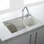 Indio® 33" L x 21.125" W Double Basin Undermount Kitchen Sink with Accessories-1862850630-1855539443