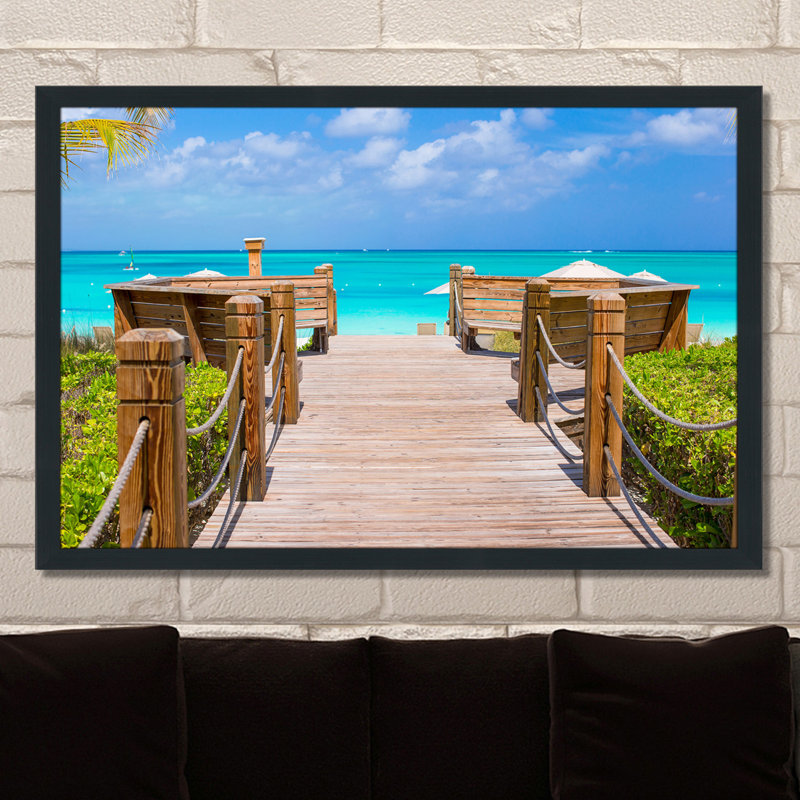 « tropical paradise », reproduction de photo encadrée, H 27,5 po x l 39,5 po x P 0,75 po