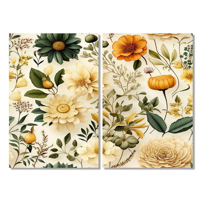 Motif floral boho Wanderlust, H 36 po x l 48 po, Toile tendue, Ne s’applique pas