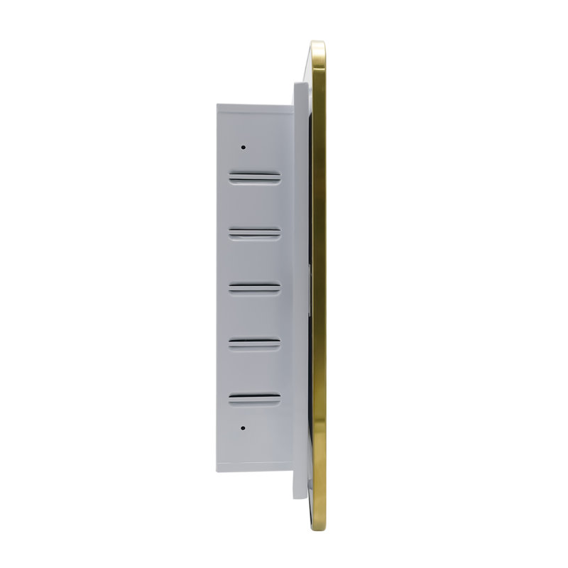 JS Framed Medicine Cabinet Recessed/Surface-Mounted with 3 Glass Adjustable Shelf &  Mirror & Magnetic Catch 16"W x 24"H