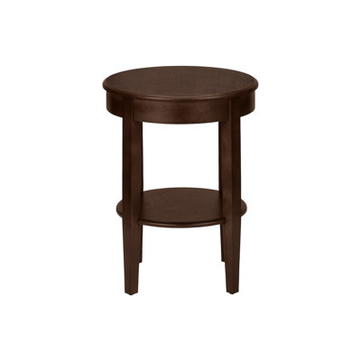 Accent Table, 2 Tier, End, Side Table, Round, Nightstand, Bedroom, Lamp, Brown Veneer, Transitional