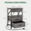 42cm W Metal Bedside Table