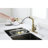 Single Pull-Out Faucet With Dual Spray In Spot Gold Stainless Steel For Utility Sink, High Nozzle 360 Rotation, Easy To Control Water Flow, Corrosion Surface And Spray, Rotating Nozzle, Dirt